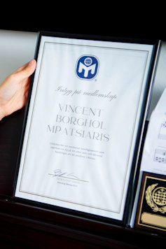 Vincents medlemsbevis i Mensa.