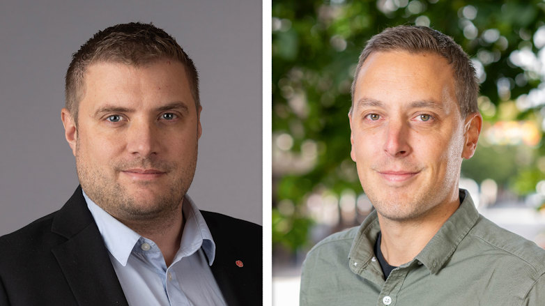 Jonas Cronert (S), kommunalråd och ordförande i grundskolenämnden i Västerås, och Erik Liljenskog, ordförande för Sveriges Lärare i Västerås.