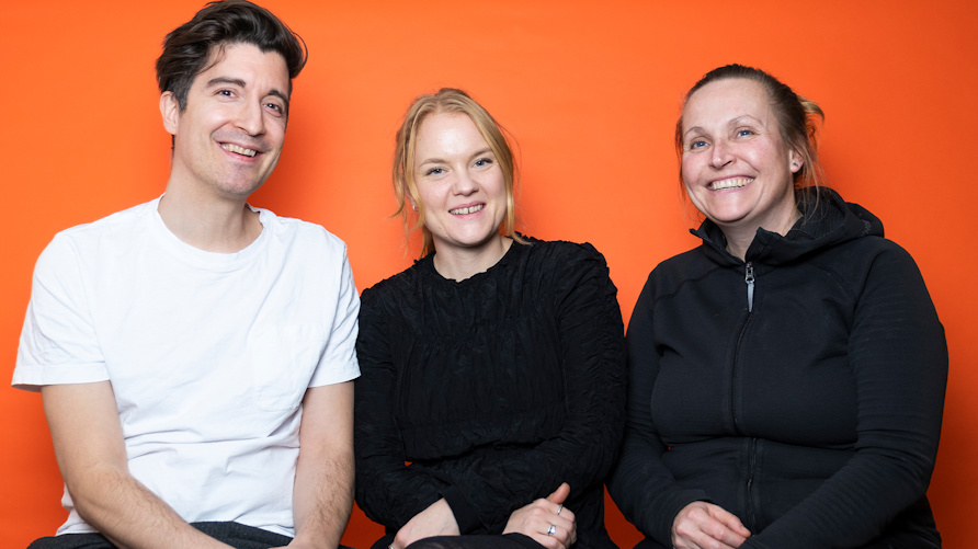Förskollärarna Fredrik Kahn, Ellinor Lange och Eva Lindström i podden Förskolan.