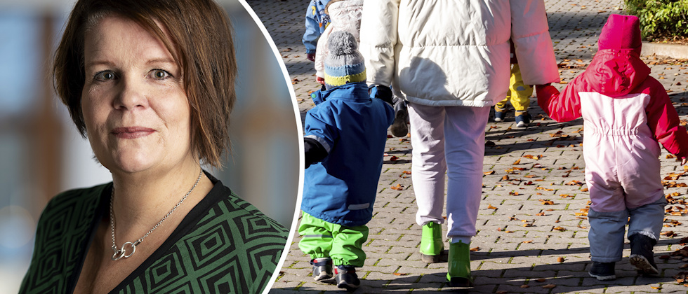 Pia Rizell, förskollärare och andre vice ordförande i Sveriges Lärare, säger att kommunerna bör ta tillfället i akt att minska barngrupperna i förskolan nu när barnafödandet minskar.