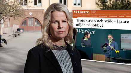Ett porträtt av Anna Olskog och en bild från artikeln om Talisresultaten