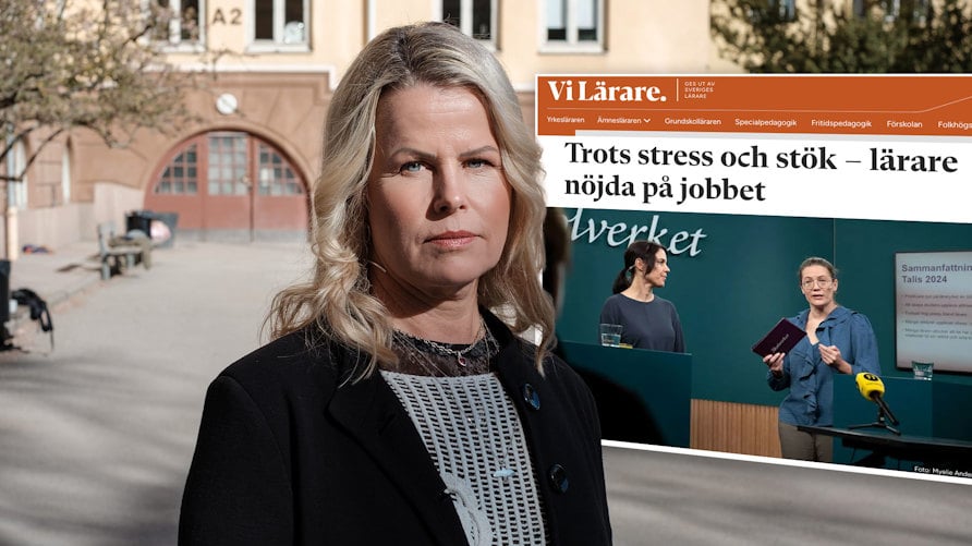 Ett porträtt av Anna Olskog och en bild från artikeln om Talisresultaten