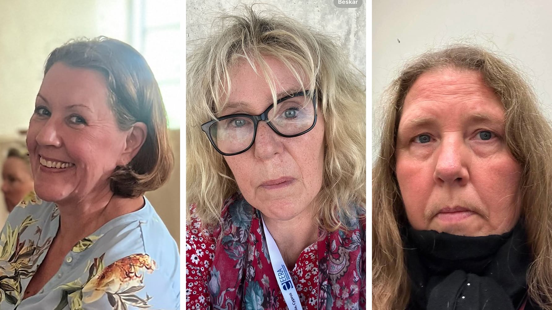 En tredelad bild: Till vänster Annelie Mickelsson, i mitten Annette Lurén, till höger Katarina Jansson-Hydén