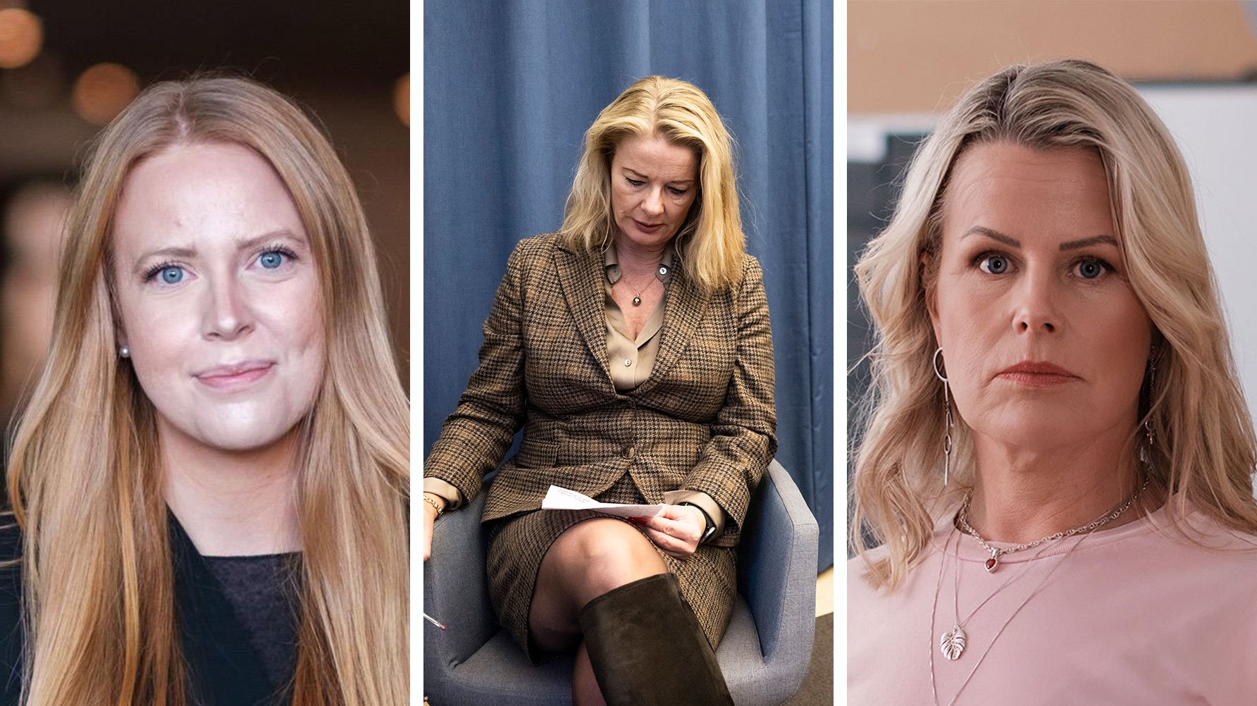 En tredelad bild av Emma Arvidsson, Lotta Edholm och Anna Olskog