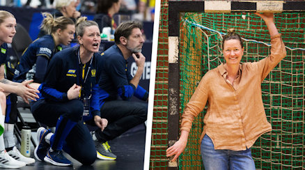 Johanna Wiberg kombinerar rollerna som assisterande förbundskapten i handboll och lärare i psykologi och idrottsspecialisering handboll.
