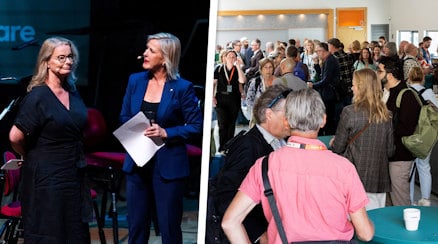 Sveriges Lärares kongress invigdes i Norrköping av bland andra Lotta Edholm och Åsa Fahlén.