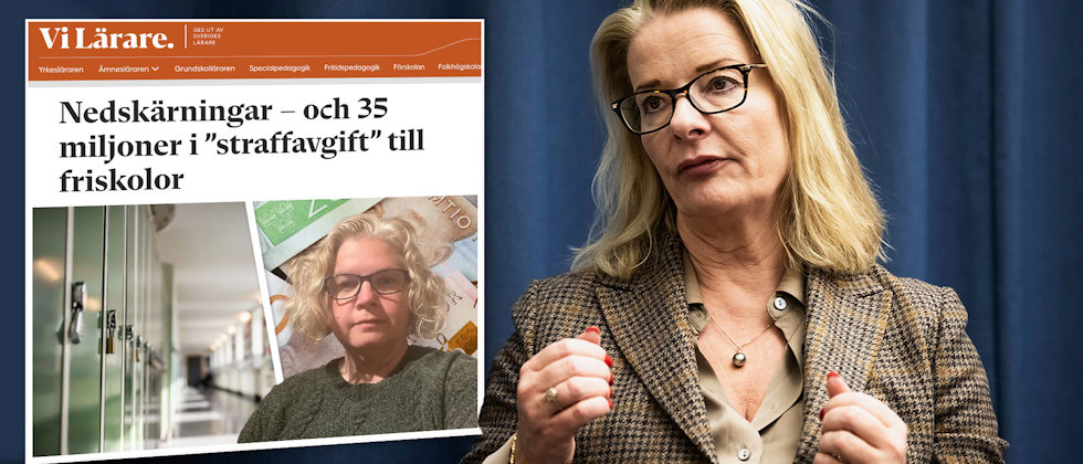 ”Det är inte rimligt att kommuner ska behöva ersätta friskolor för kostnader de inte har haft”, säger skolminister Lotta Edholm till Vi Lärare.