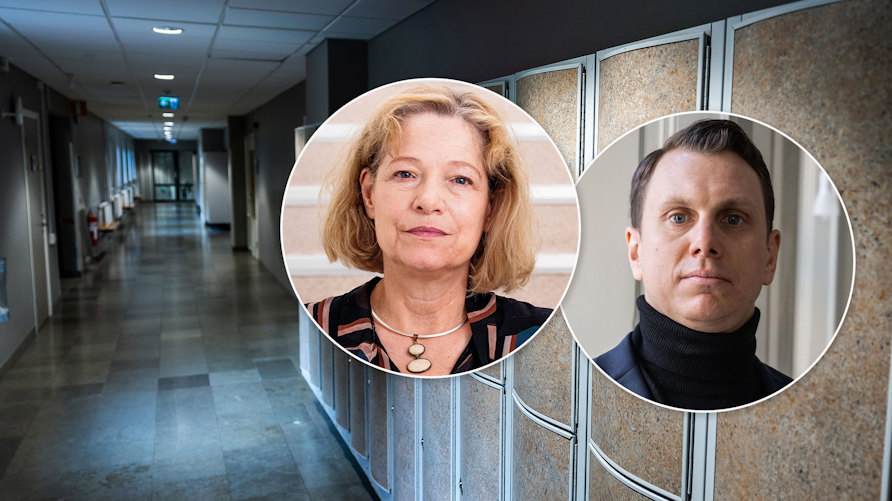 Britt-Marie Selin är ordförande för Sveriges Lärare Stockholm och Simon Sandström är huvudskyddsombud, Sveriges Lärare Stockholm.