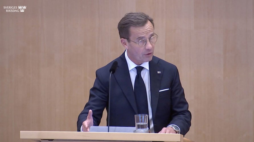 En bild på statsminister Ulf Kristersson