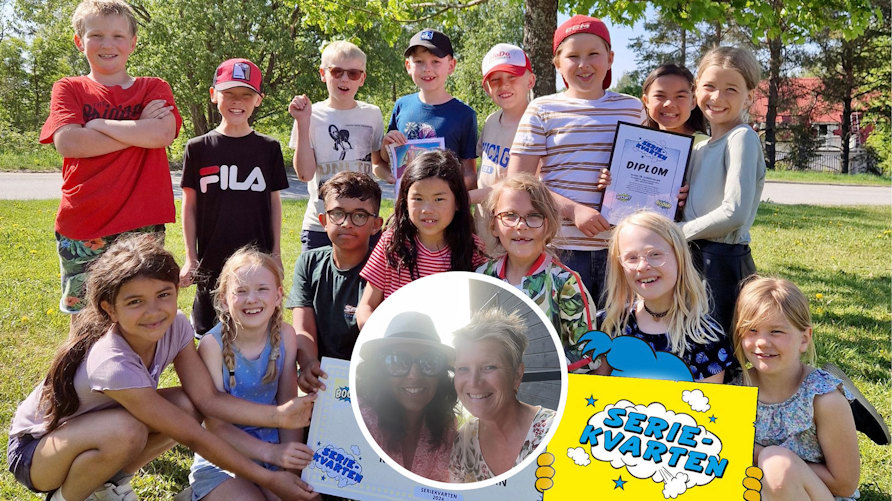 Bild på vinnarklassen 2B i Alneskolan i Örnsköldsviks kommun